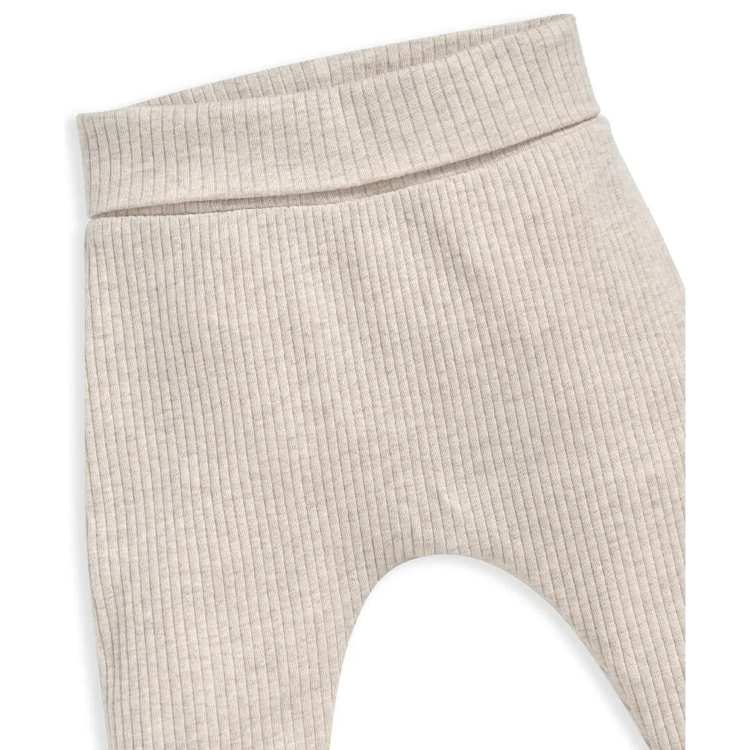 Mamas and Papas Organic Cotton Ribbed Leggings - Oatmeal