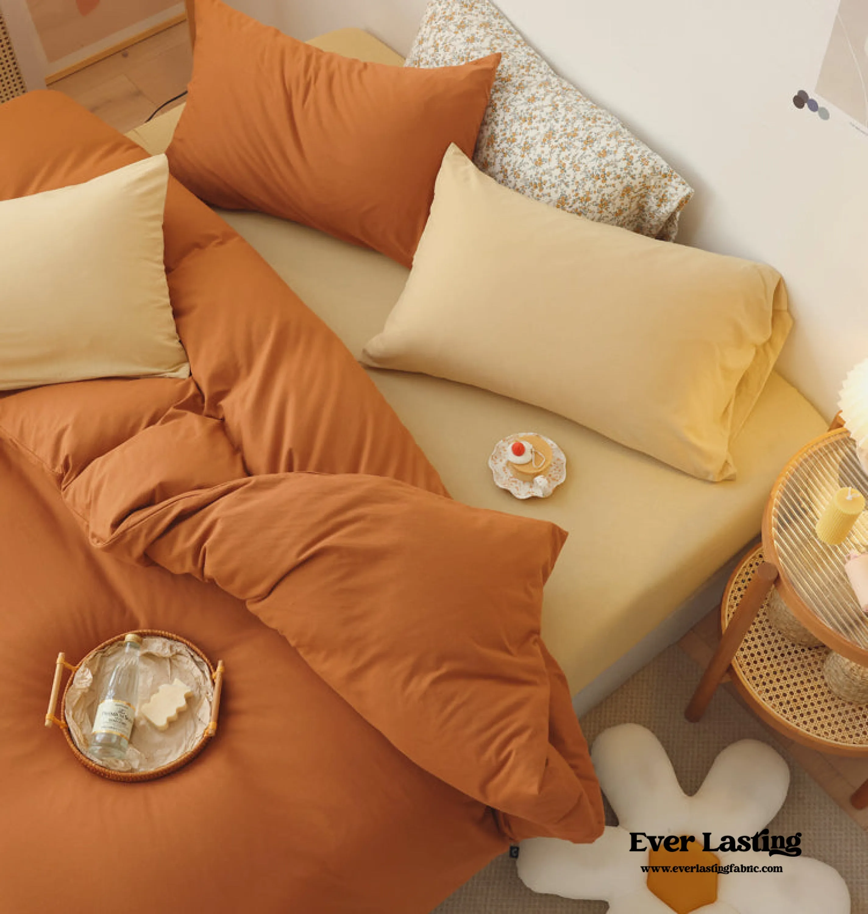 Mixed Color Bedding Set / Green   Orange