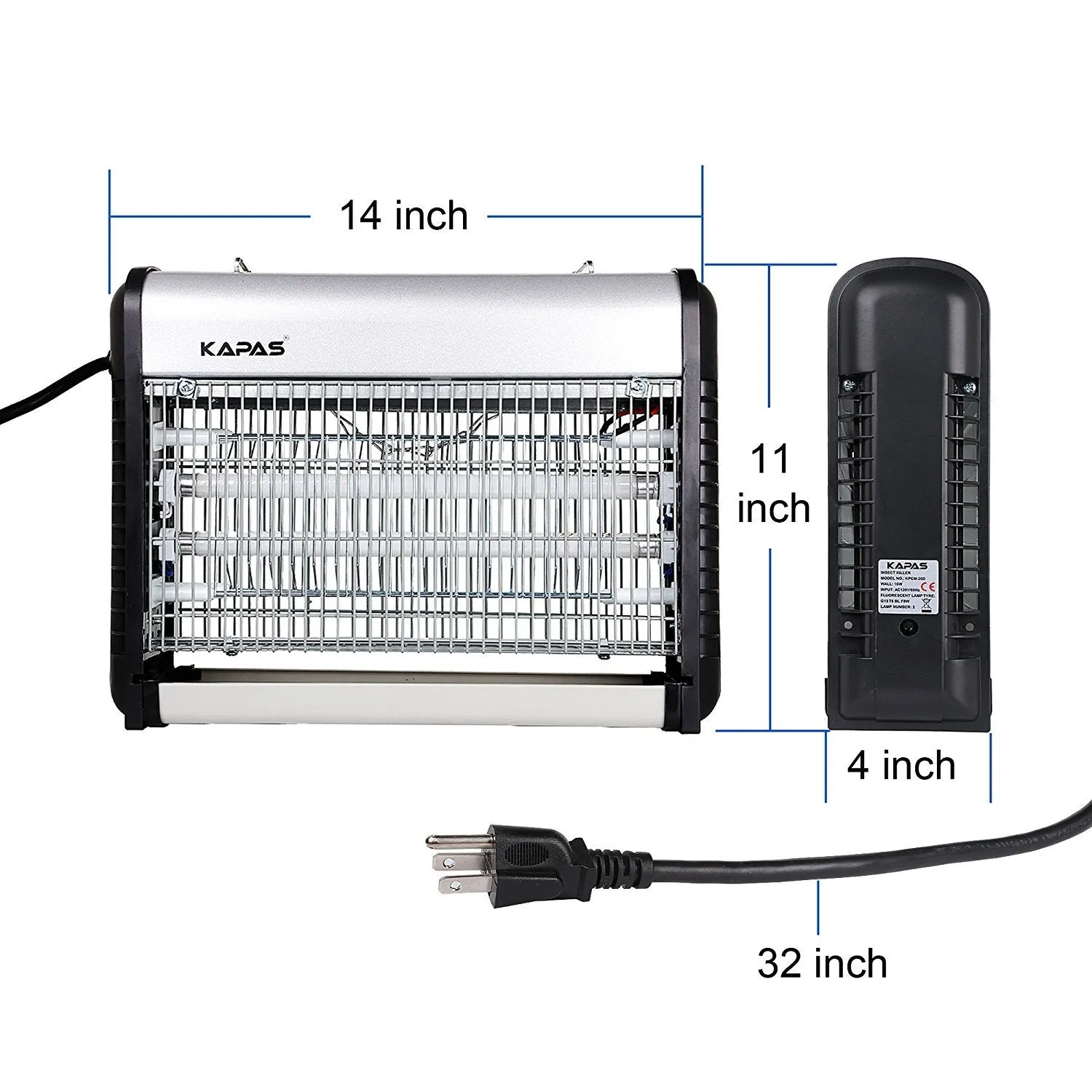 Mosquito Killer, Kapas Electric Mosquito Zapper Indoor Night Lamp, Mosquito Control, Mosquito Trap, Bug Zapper, Insect Zapper, Ideal for Indoor HomeandCommercial Use 20W Bulbs (1, 13 x 11 x 4 inch)