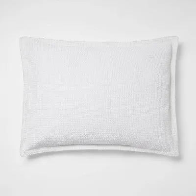 New - Threshold 8-Piece Comforter & Sheets Set Waffle Cotton Pillow, White, Full