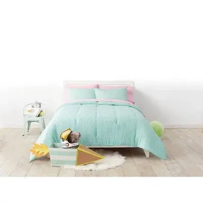 New - Twin Seersucker Comforter Set Mint - Pillowfort