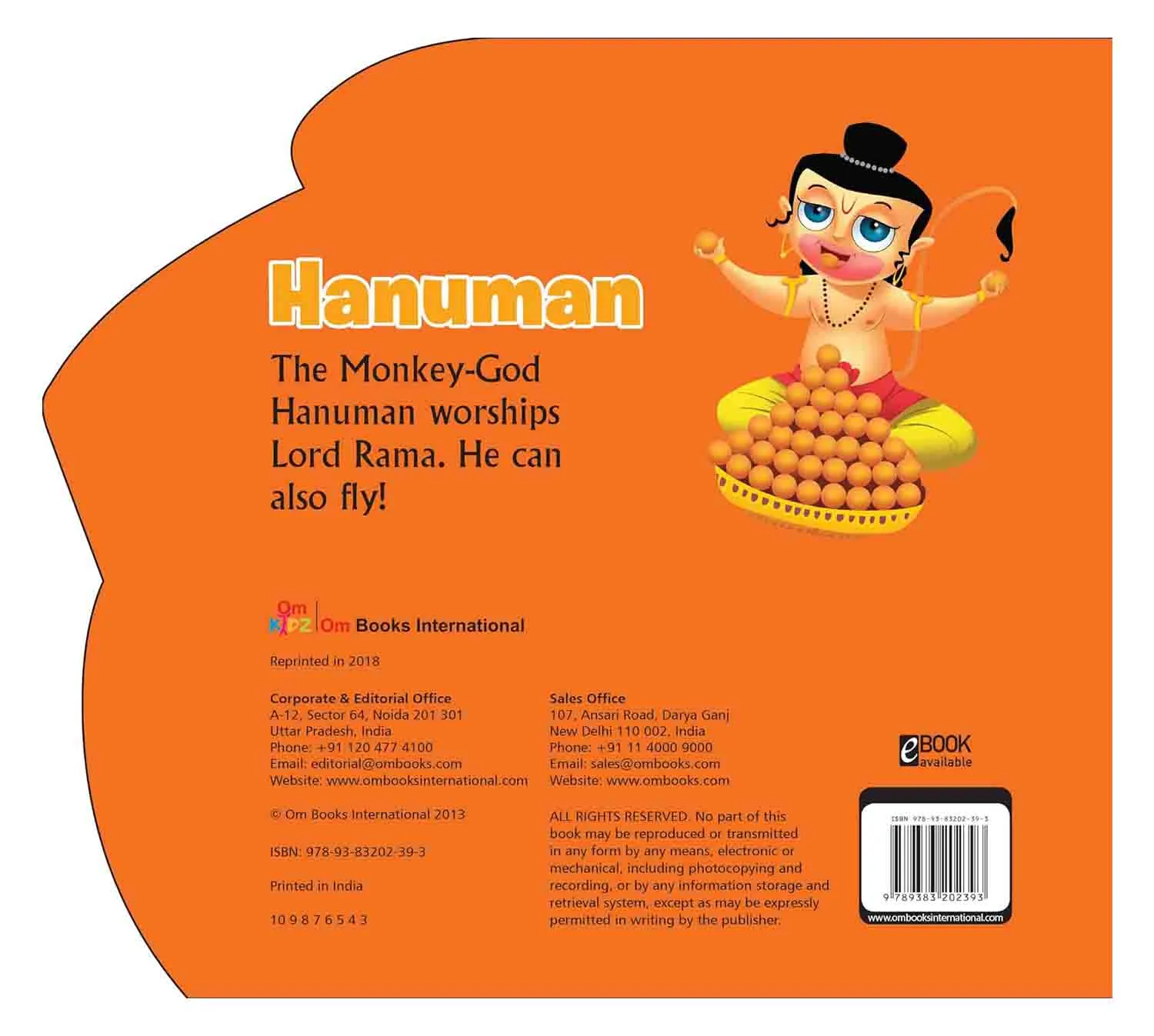 Om Books International Hanuman (Gods and Goddesses)- Cutout Board Books