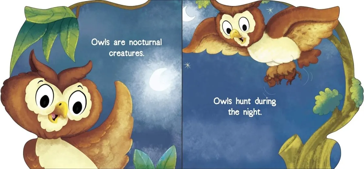 Om Books International Owl ( Animals and Birds )- Cutout Board Books