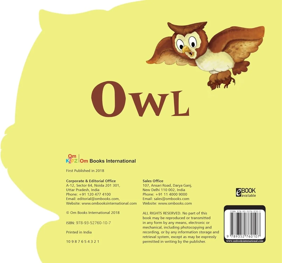 Om Books International Owl ( Animals and Birds )- Cutout Board Books