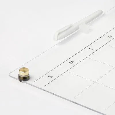 Open Box - 16"x16" This Month Acrylic Dry Erase Calendar Clear - Threshold