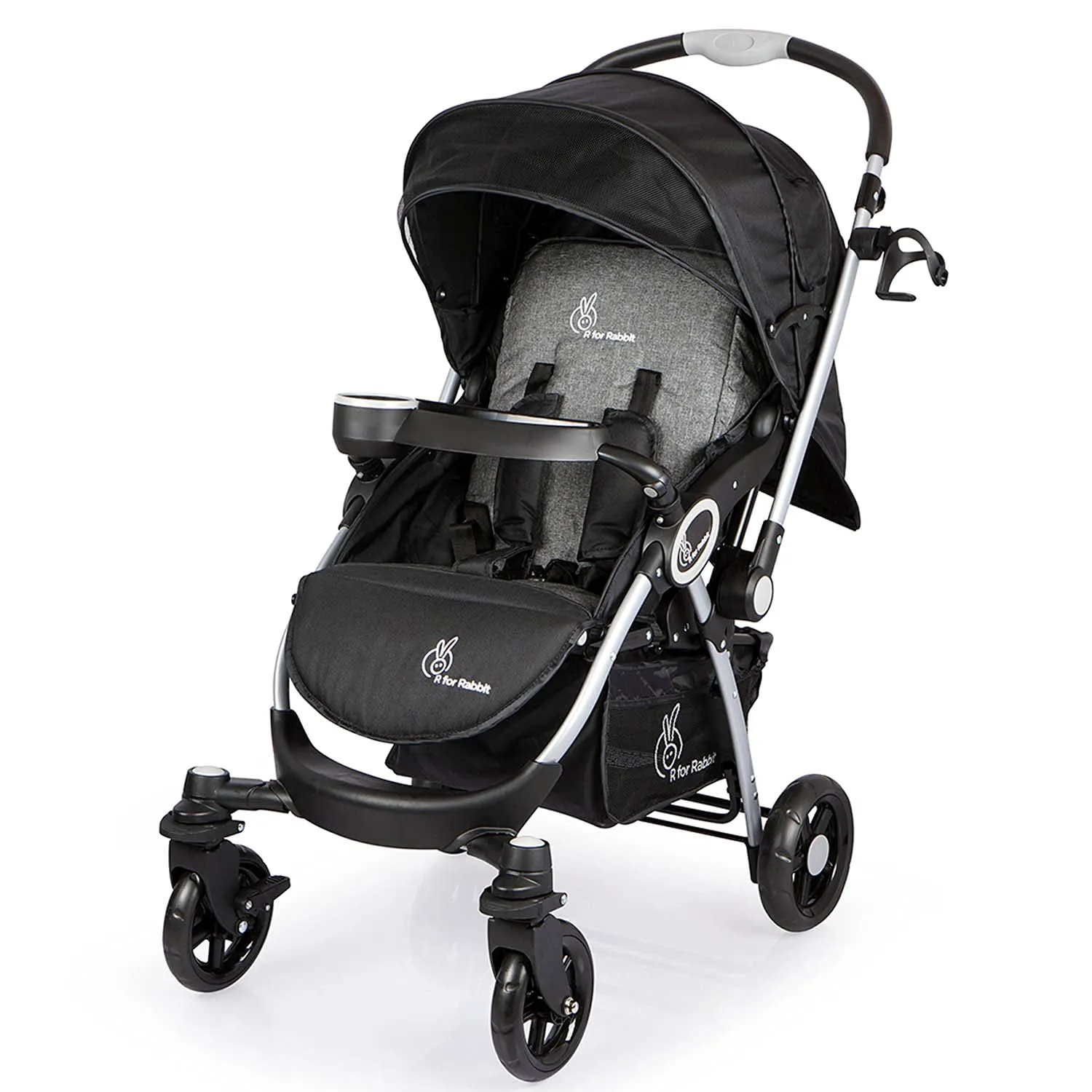 R for Rabbit Chocolate Ride Baby Strollers- Black Grey