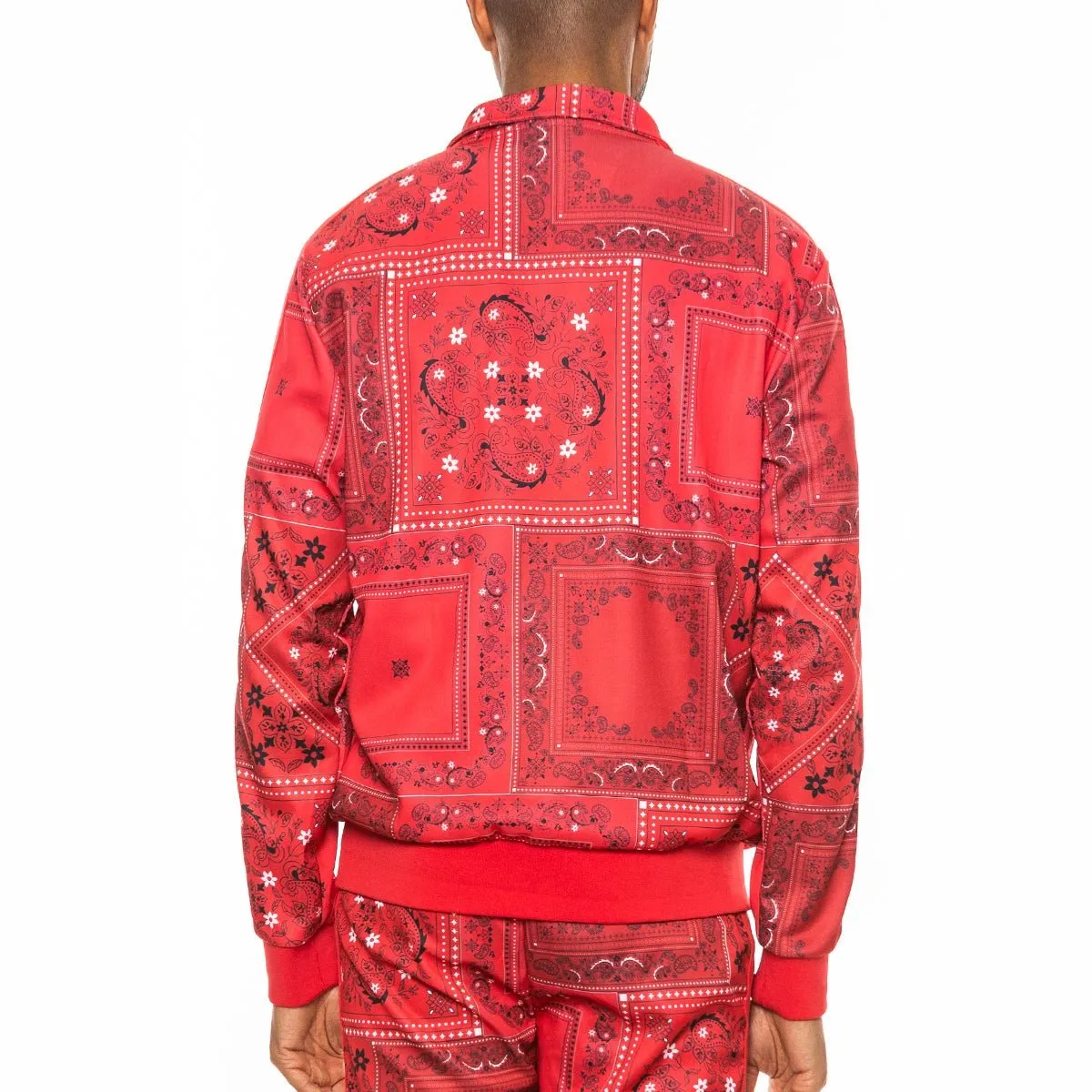 Red Paisley Print Track Jacket