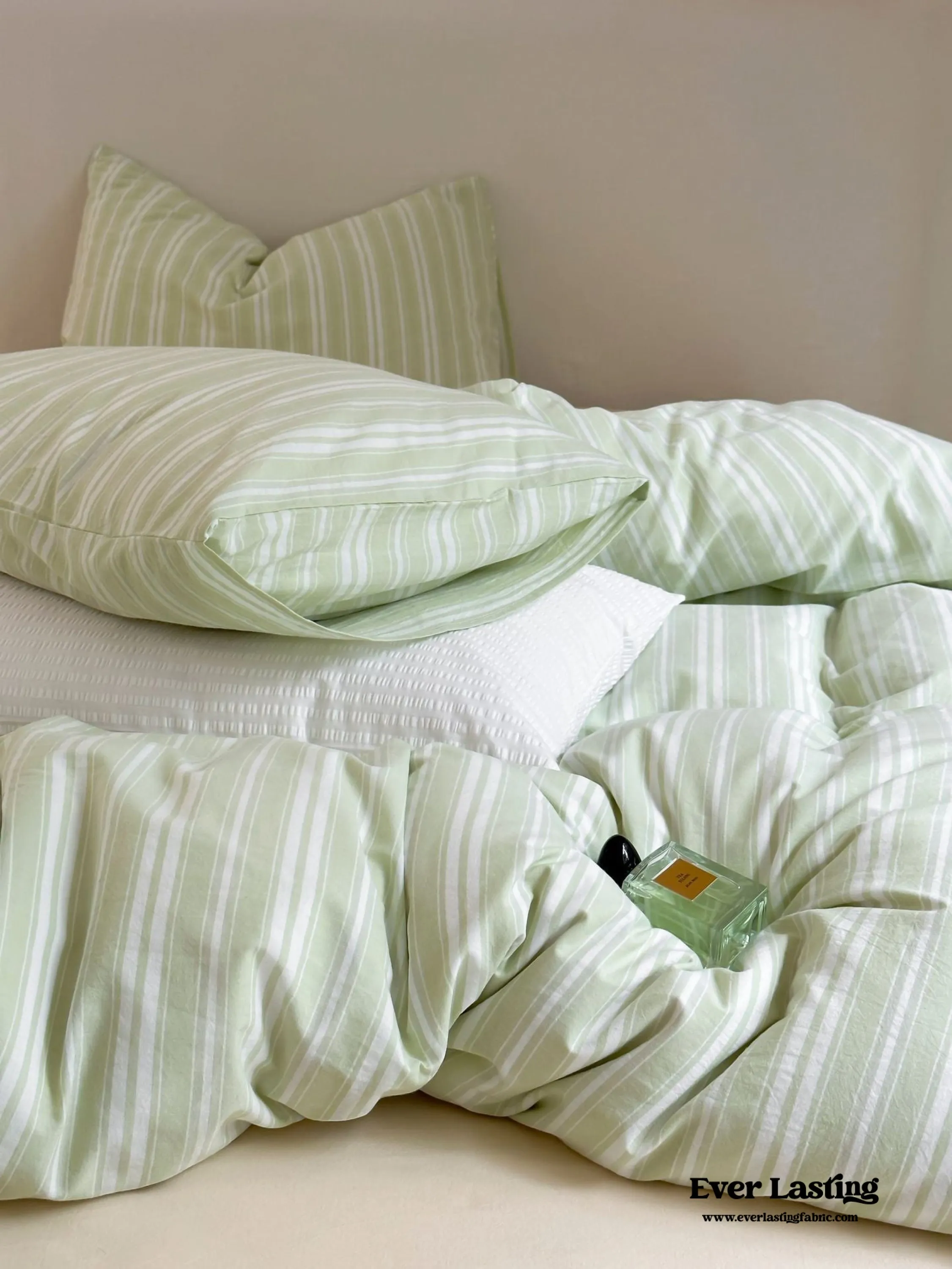 Refreshing Stripe Duvet Cover / Mint Green