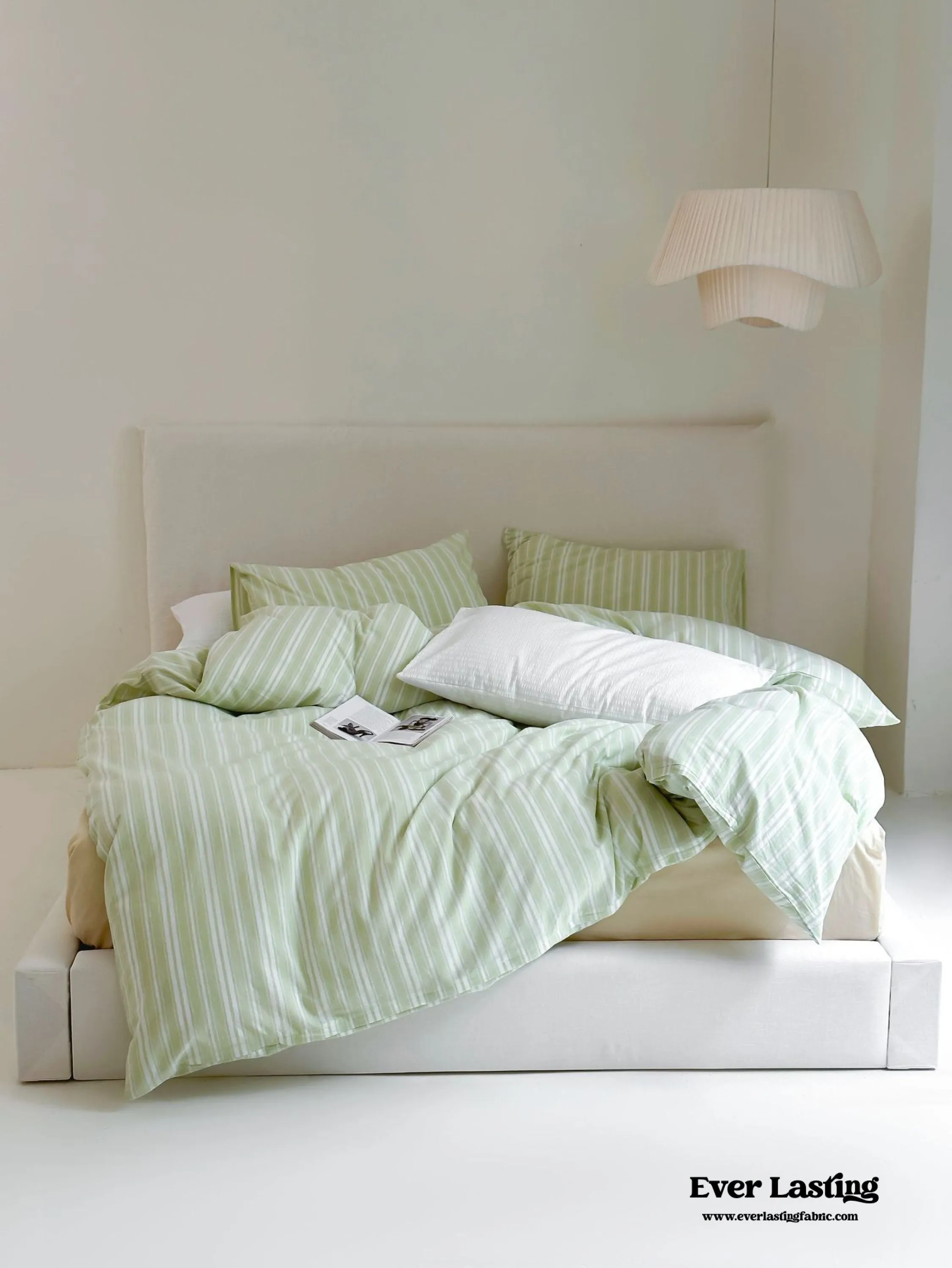 Refreshing Stripe Duvet Cover / Mint Green