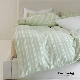 Refreshing Stripe Duvet Cover / Mint Green