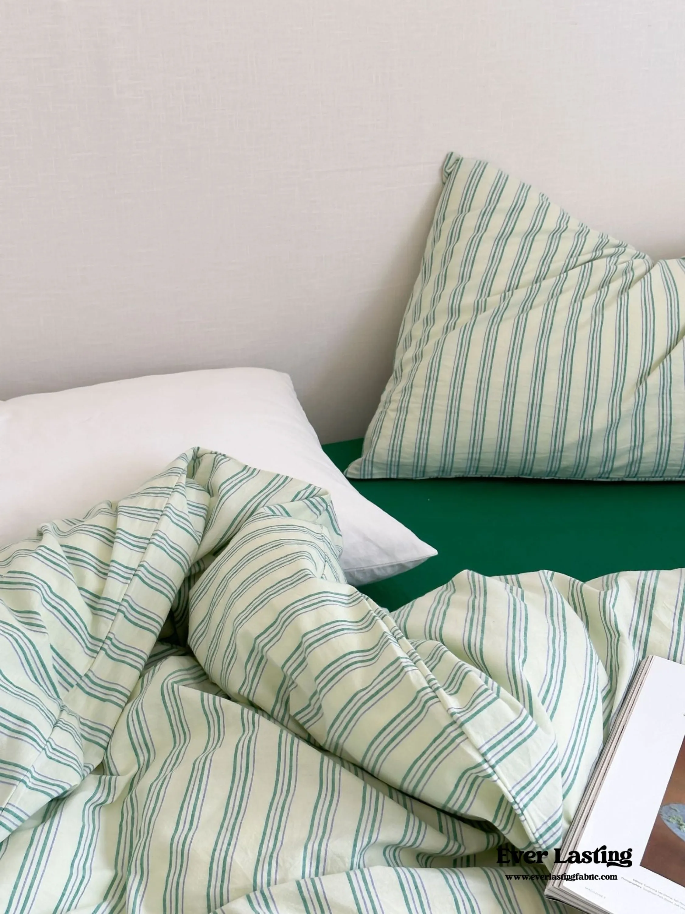 Refreshing Stripe Duvet Cover / Mint Green