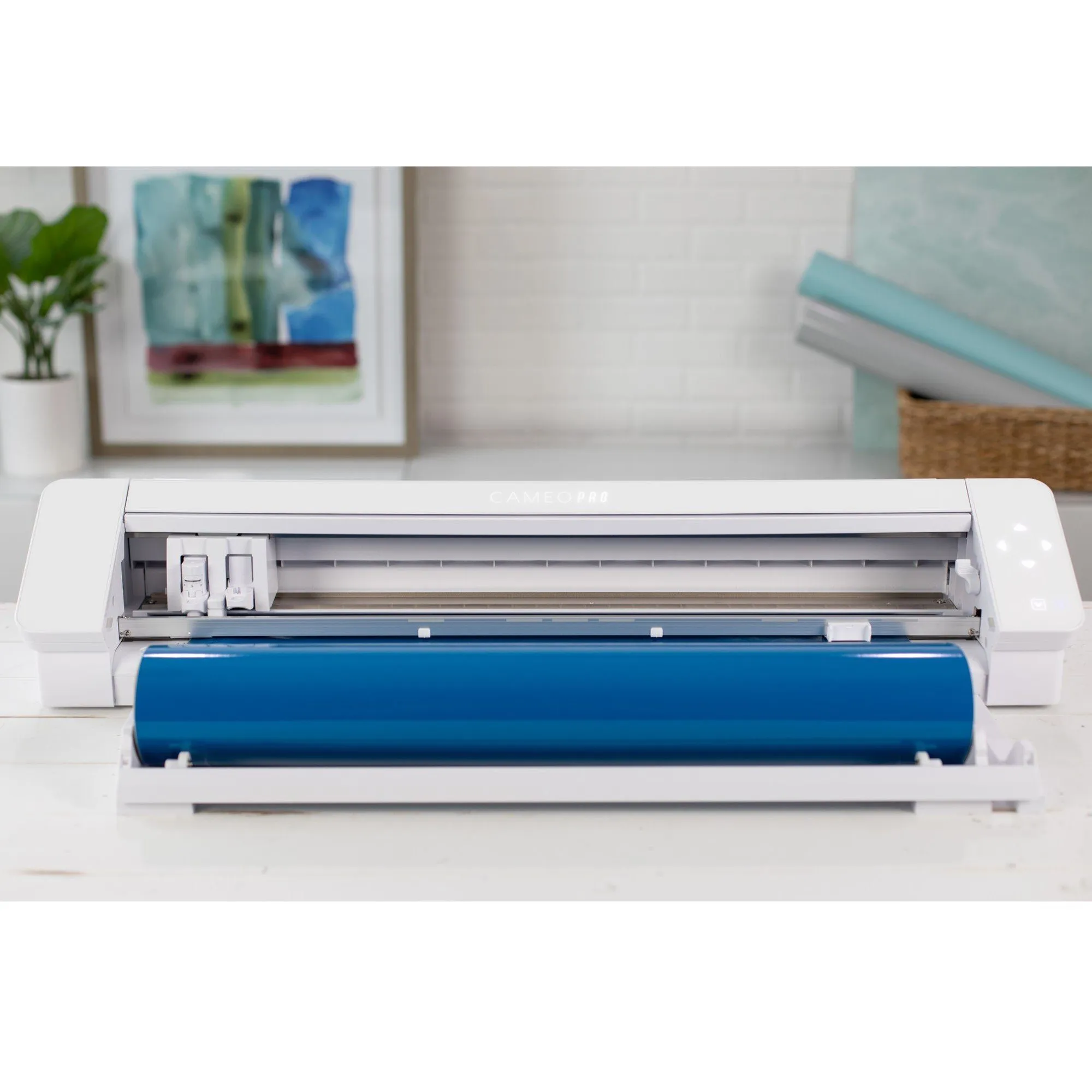 Silhouette White Cameo 4 PRO - 24" w/ Autoblade, Mat, Roll Feeder