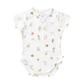 Snuggle Hunny Short Sleeve Bodysuit - Garden Friends Organic