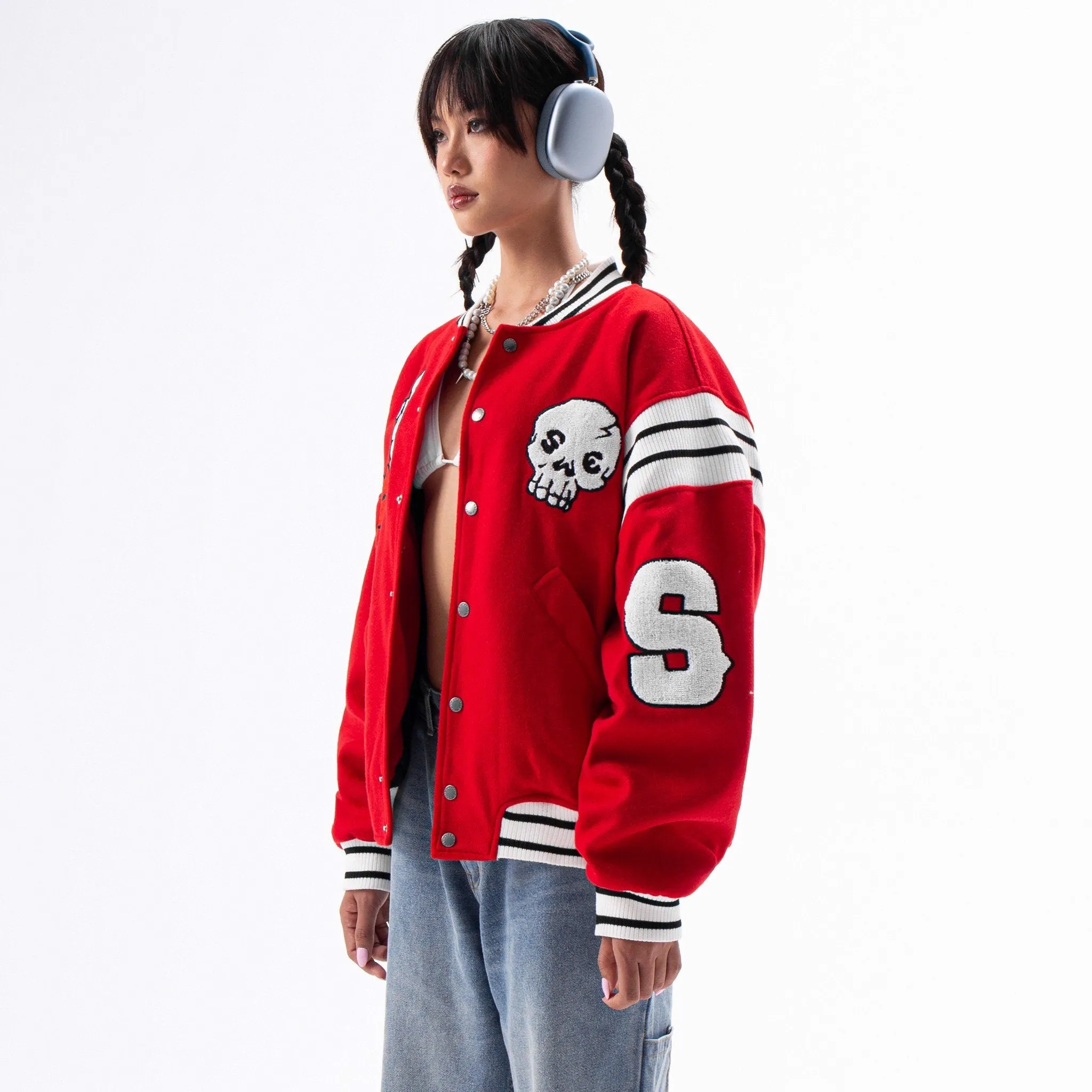 TIGER VARSITY JACKET - RED