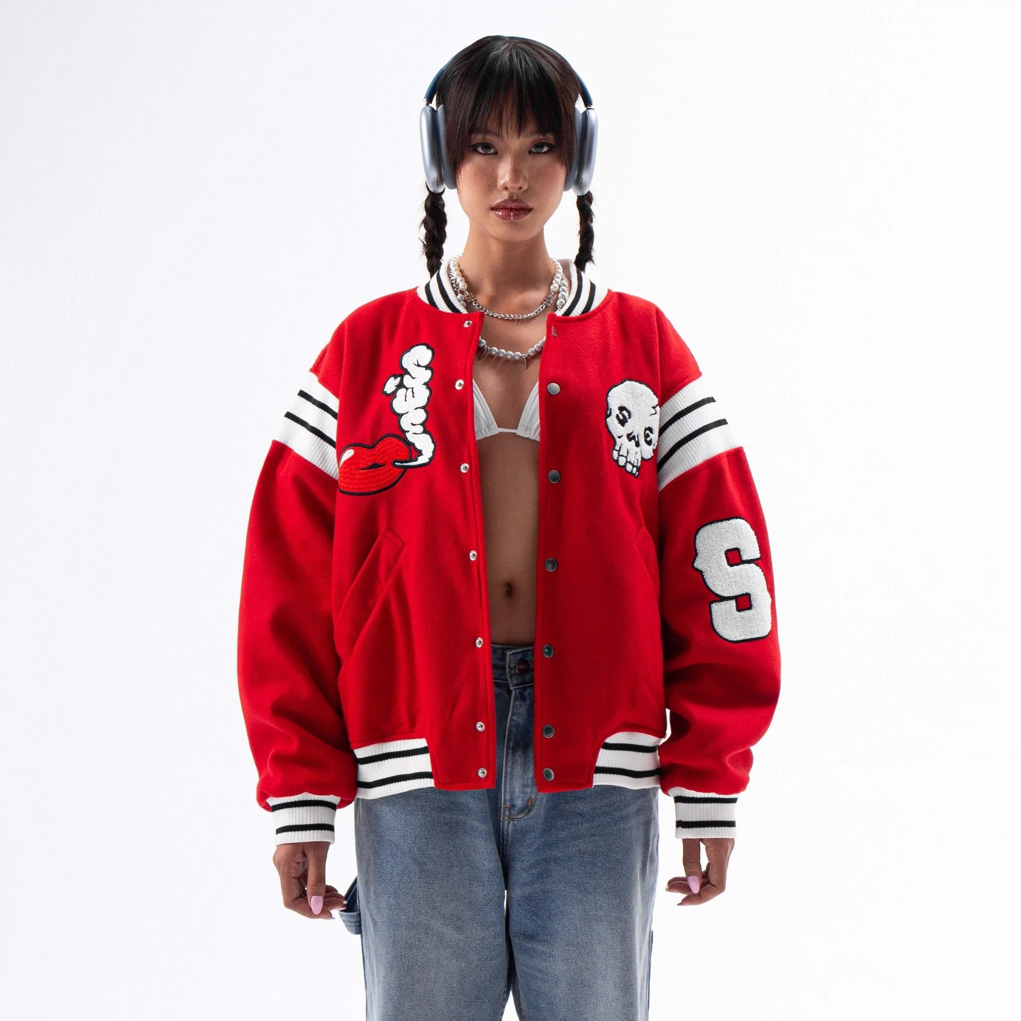 TIGER VARSITY JACKET - RED