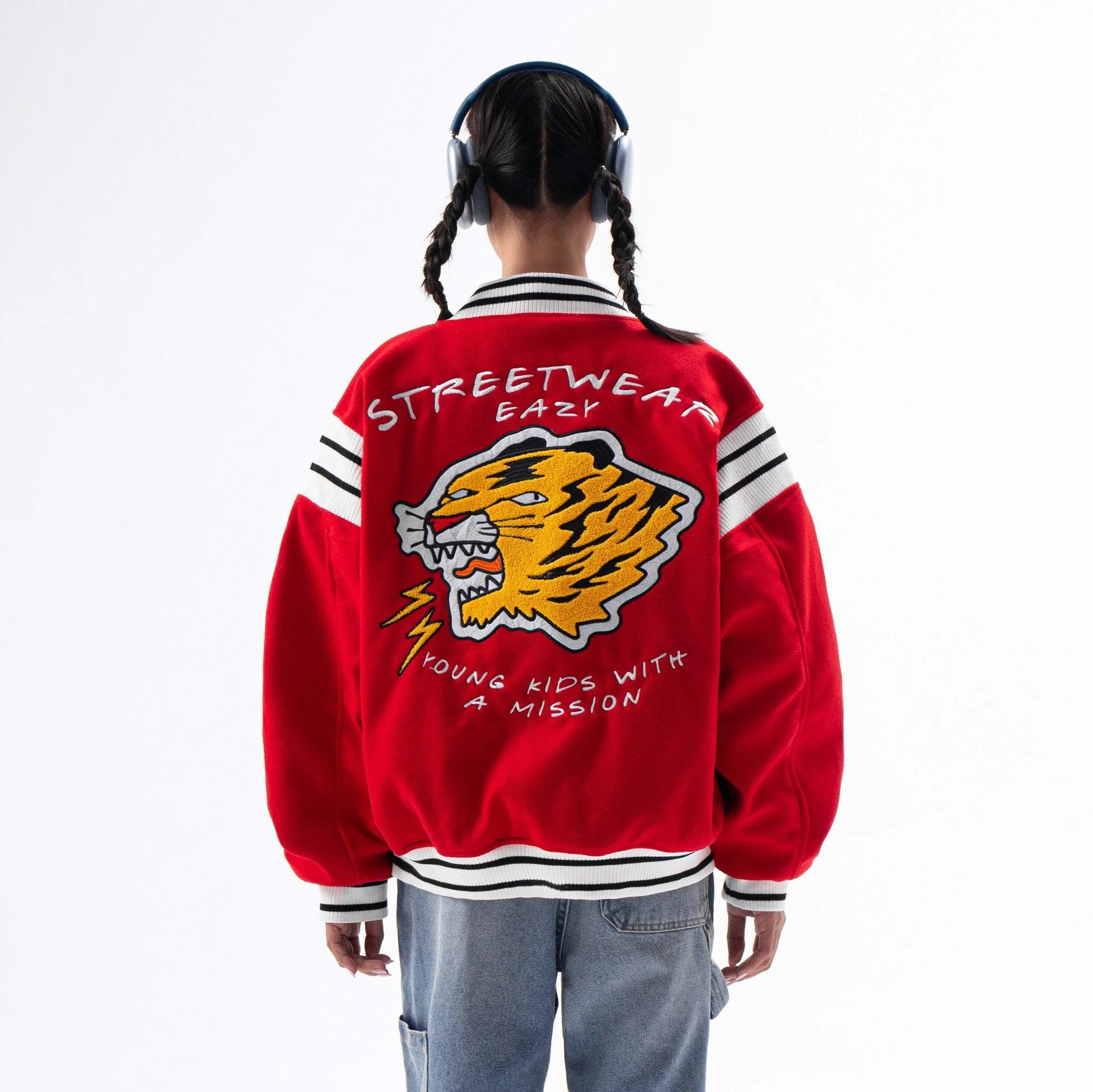 TIGER VARSITY JACKET - RED