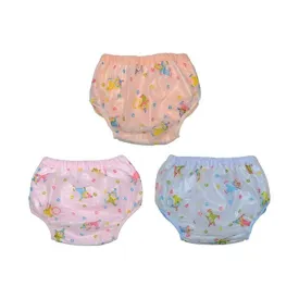 Washable Diaper Pants in Polyester PVC Jacket for Newborn Baby (Medium, Pack of 3)