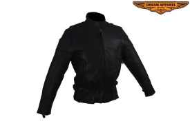 Womens Racer Motorcycle Leather Jacket