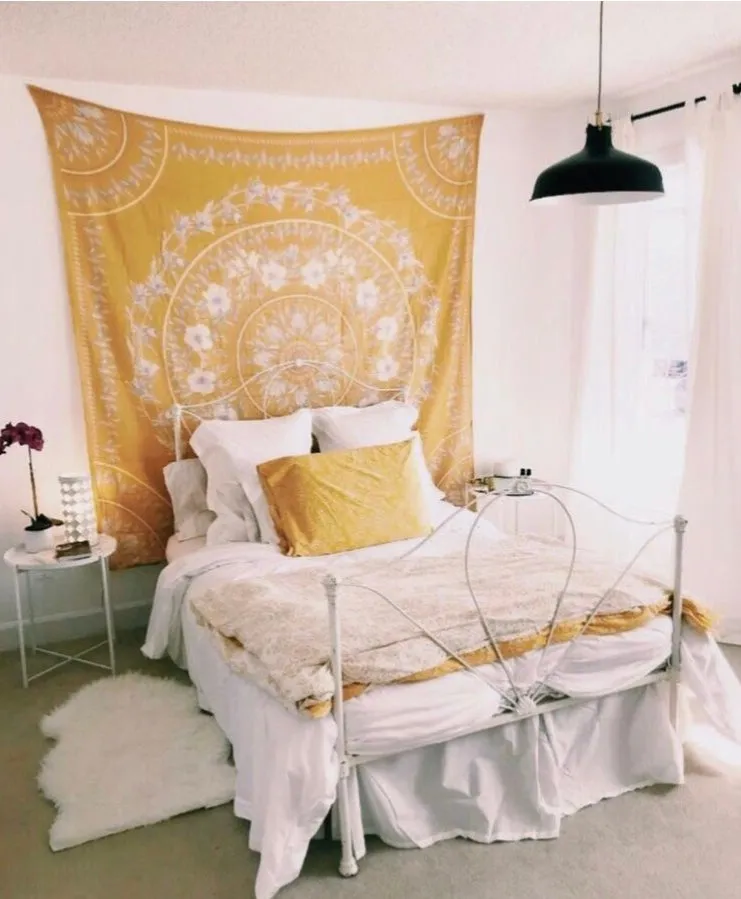 Yellow Floral Tapestry