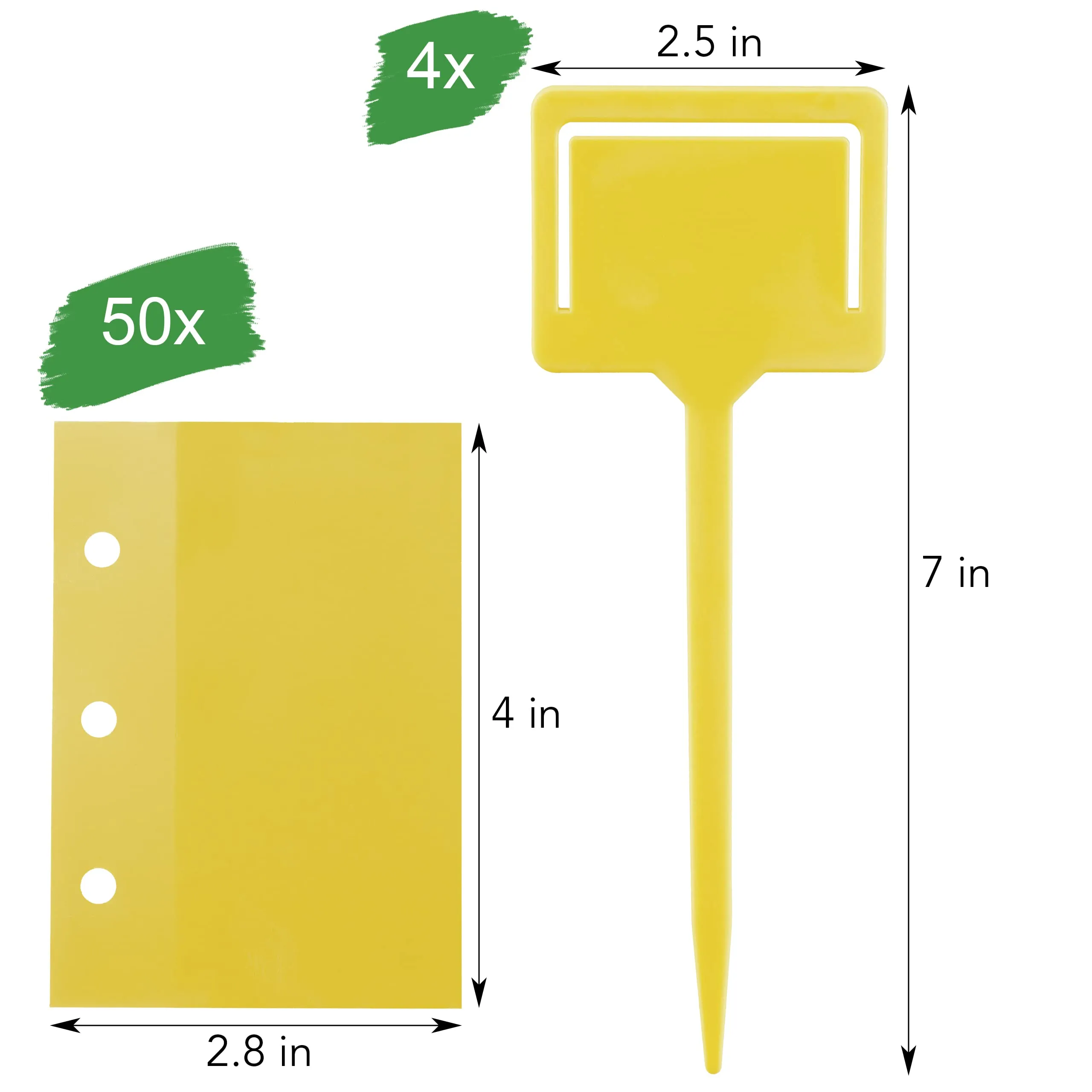 Yellow Sticky Traps For Gnats: 50x Sticky Fly Traps For Indoors  Gnat Traps